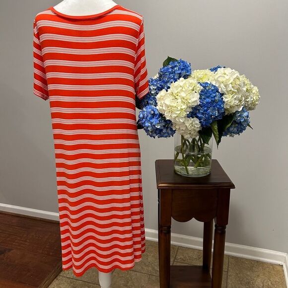 St. John's Bay Orange Midi Sundress with Scoop Neck - Picture 4 of 6